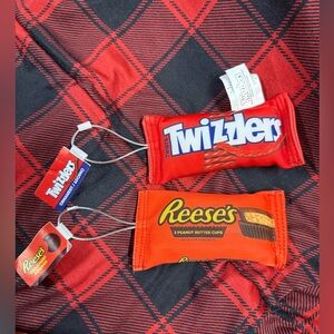 Twizzlers and Reese's Peanut Butter Cup Christmas Holiday Ornaments New